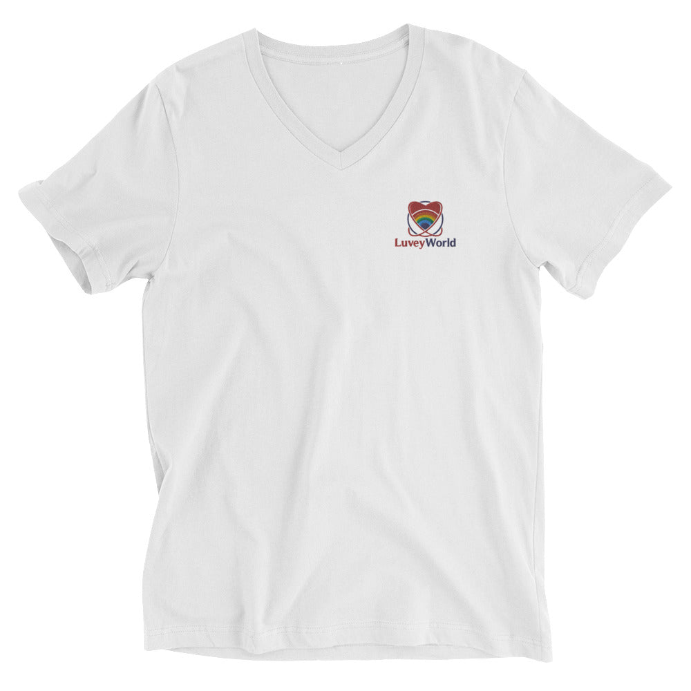 LuveyWorld kortärmad V-ringad T-shirt