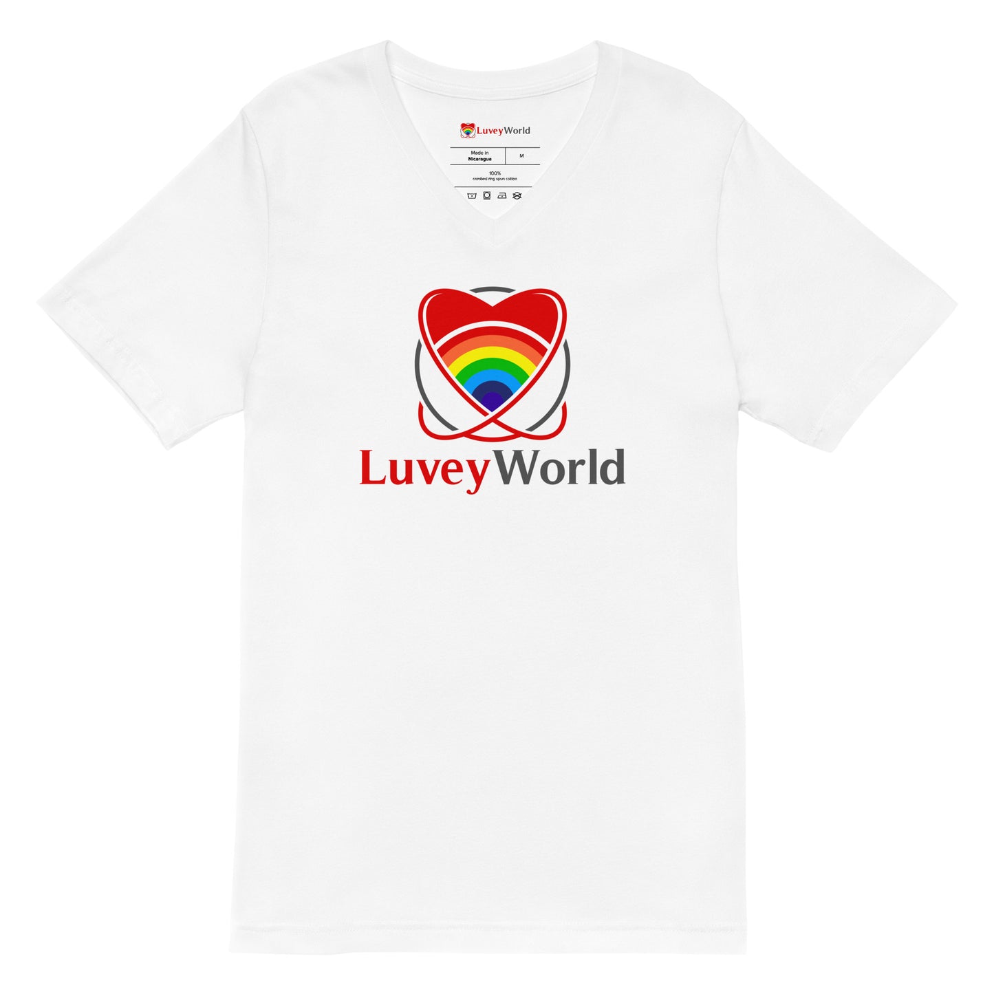 LuveyWorld kortärmad V-ringad T-shirt